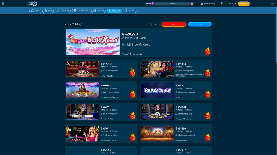 Ice36 Casino Desktop Hot and Cold