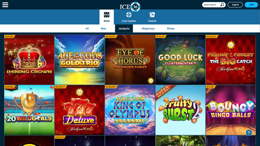 Ice36 Casino Desktop Jackpot