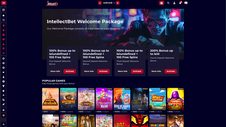 Intellectbet Casino Desktop Promotions