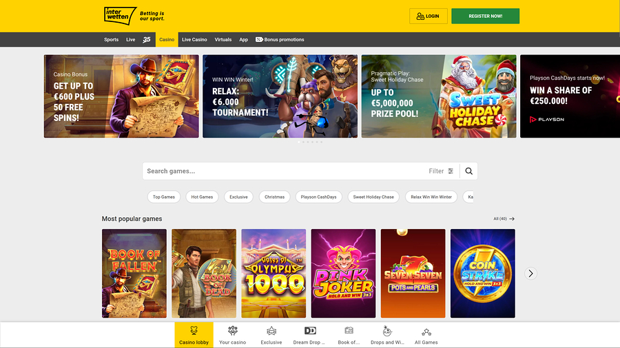 Interwetten Casino Desktop Hemsida