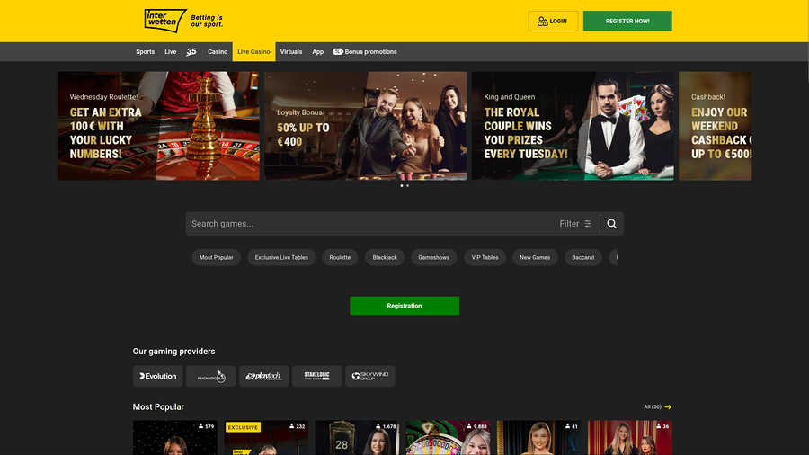 Interwetten Casino Desktop Live dealer
