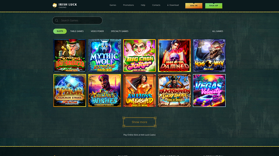 Irish Luck Casino Desktop Games