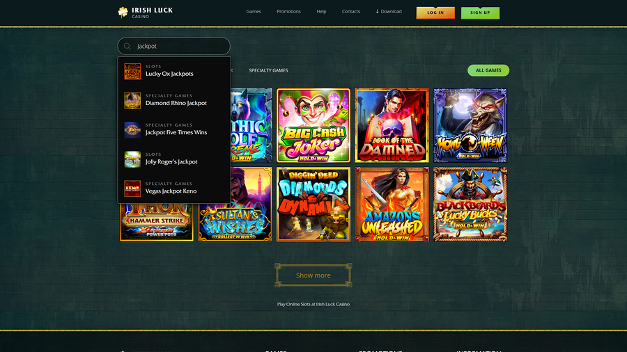 Irish Luck Casino Desktop Jackpot