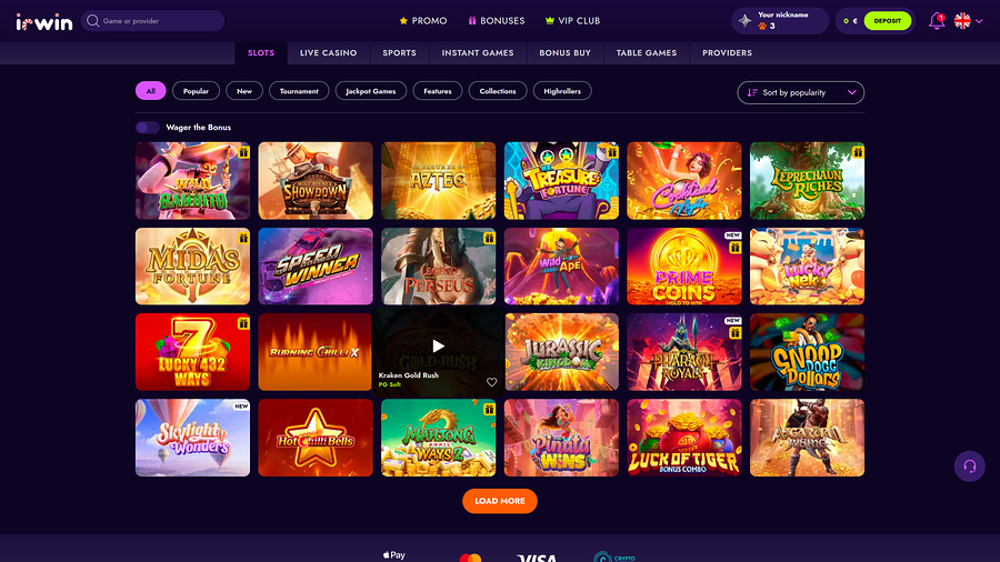 Juegos de escritorio de Irwin Casino