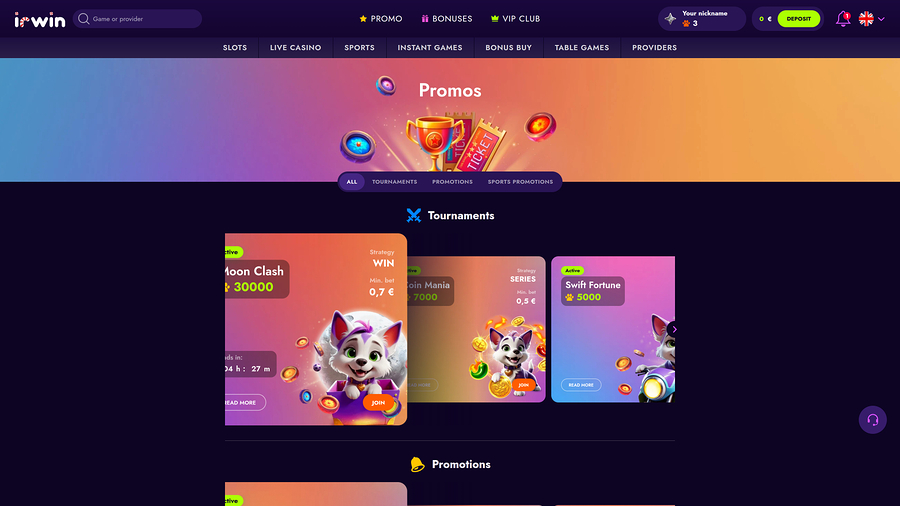 Promociones de escritorio del Casino Irwin