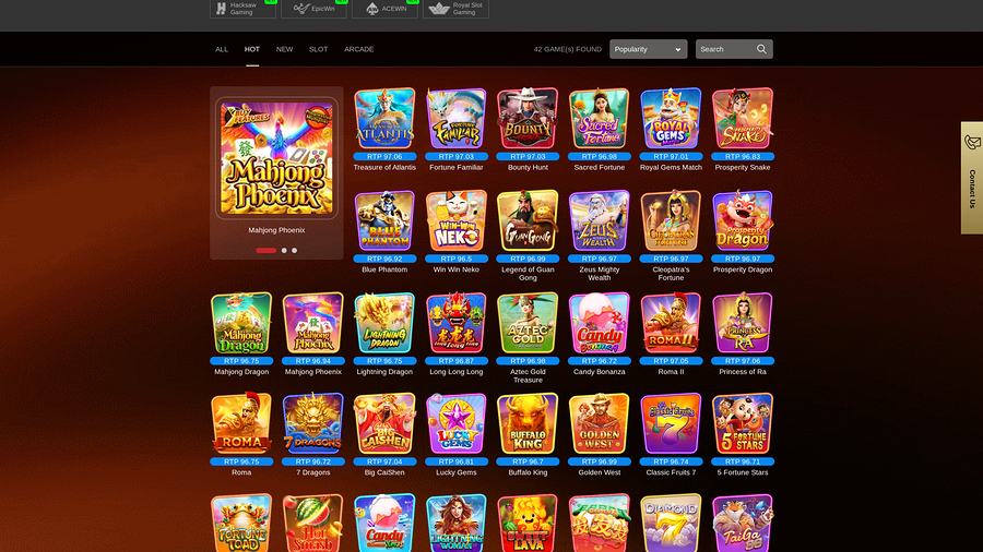 IVIP9 Casino Games Desktop