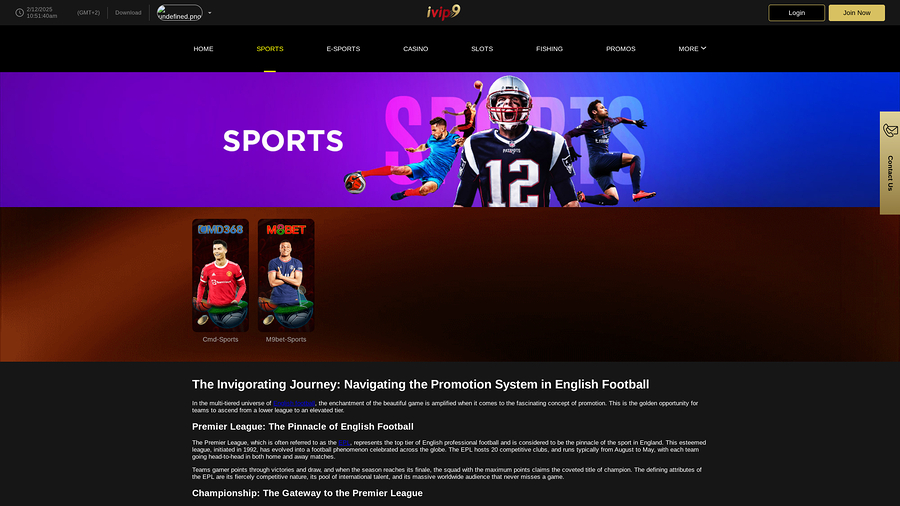 IVIP9 Casino Sports Desktop