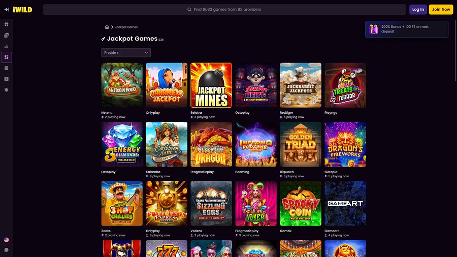 Bote del Casino iWild para Escritorio