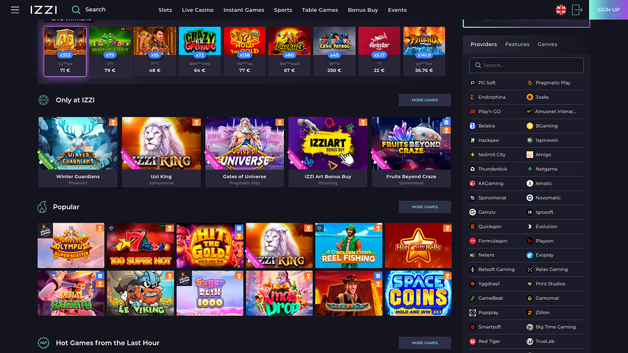 Izzi Casino Game Developers Desktop