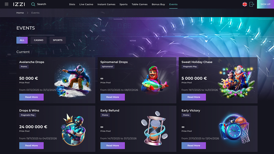 Izzi Casino Promotions Desktop