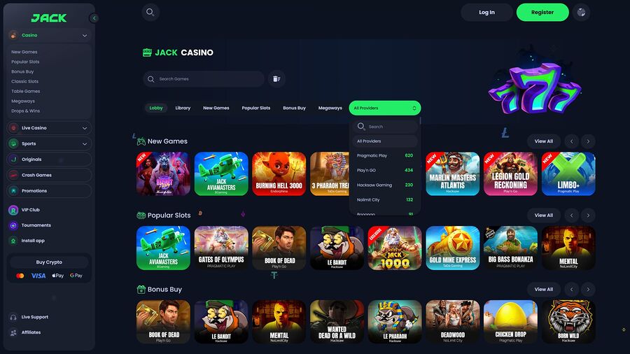 Desarrolladores del juego de escritorio Jack Casino