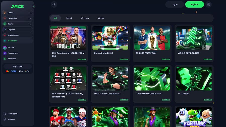 Promociones de escritorio de Jack Casino