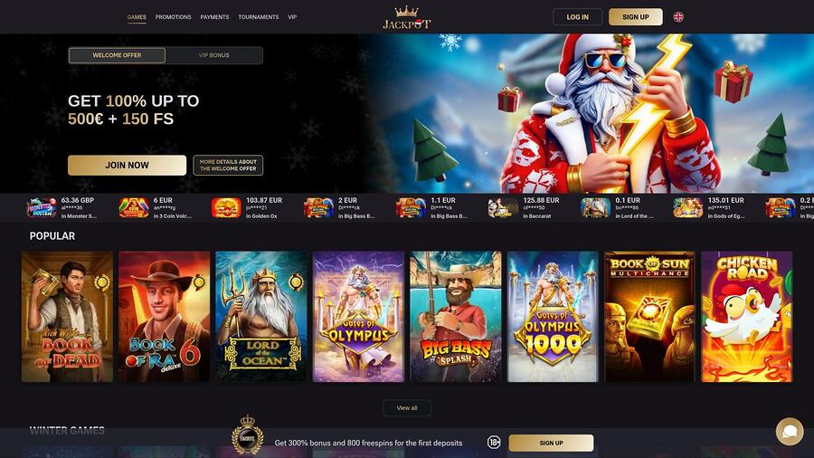 Jack-Pot Casino homepage