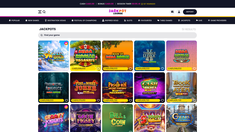 Jackpot Lounge Casino Jackpot Desktop