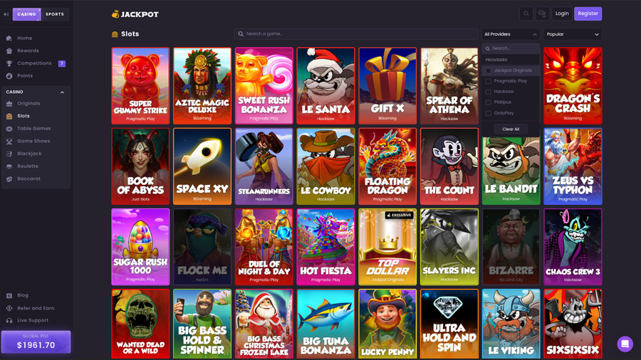 Jackpot.bet Casino Game Developers Desktop