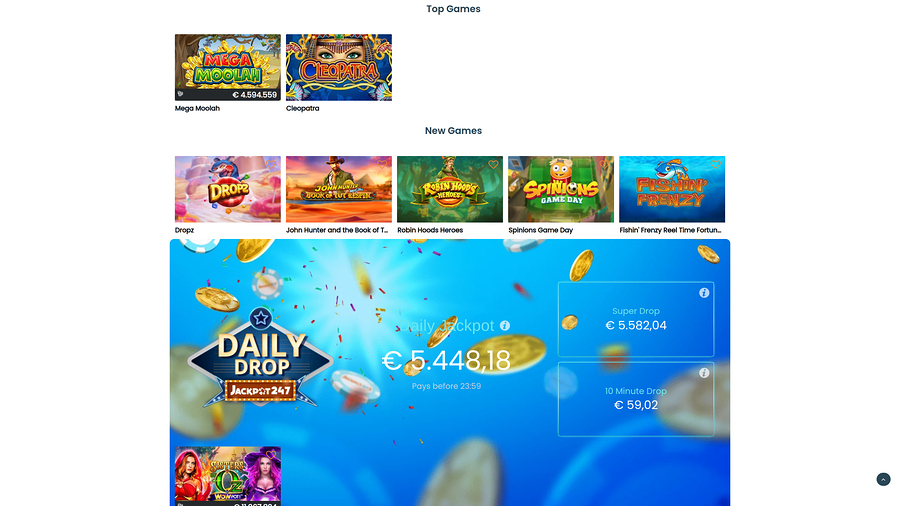 Jackpot247 Casino Games Desktop
