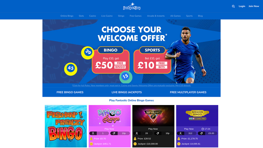 Jackpotjoy Casino Homepage Desktop