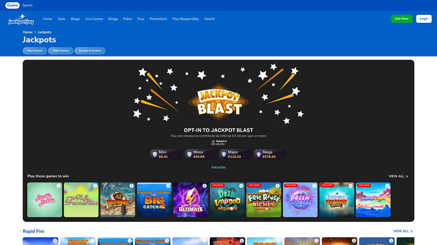 Jackpotjoy Casino Jackpot Desktop