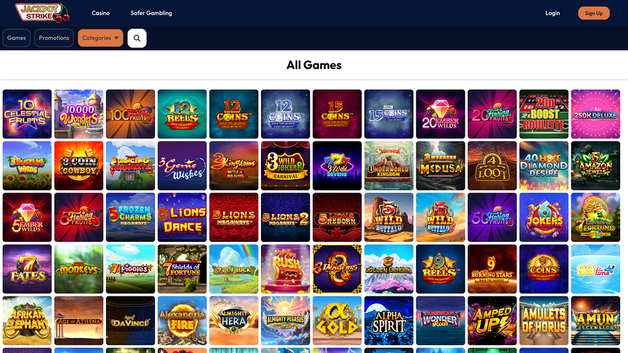 Jackpotstrike Casino Games Desktop