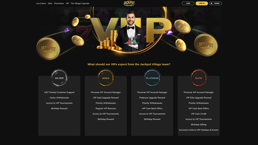 Jackpot Village Casino Desktop VIP Program