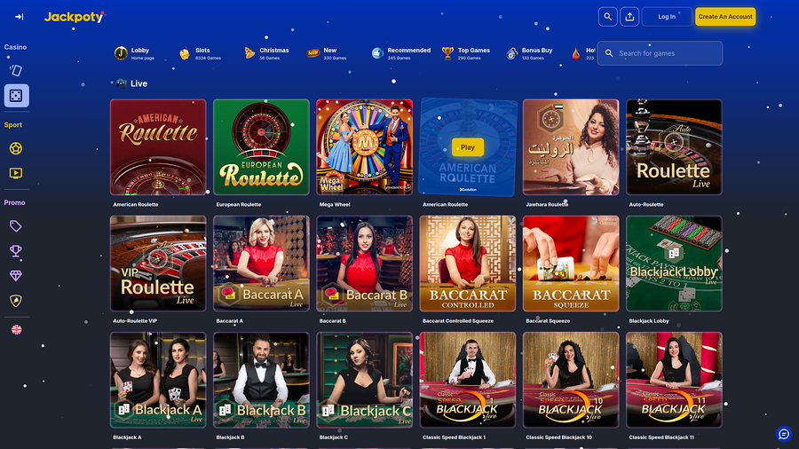 Jackpoty Casino Live Dealer Desktop