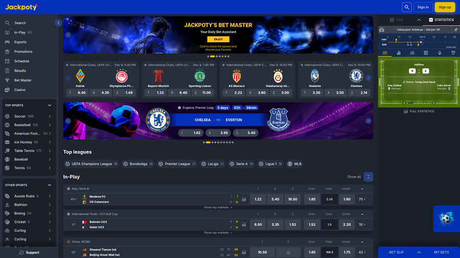 Jackpoty Casino Sports Desktop