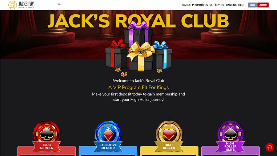 Casino JacksPay VIP para escritorio