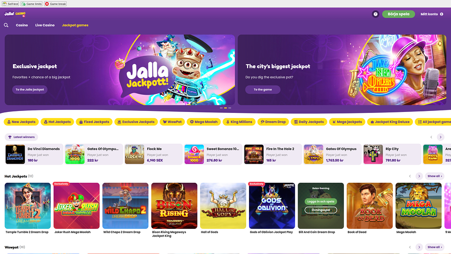 Jalla Casino Jackpot Desktop