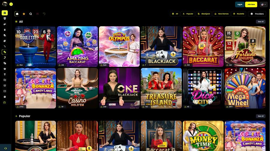 Jasino Casino live dealer page