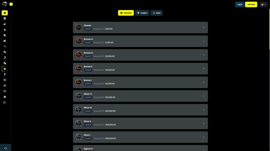 Jasino Casino VIP page