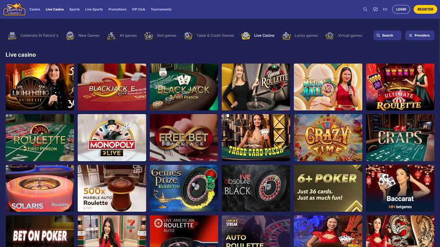 JasminSlots Casino Desktop Live Dealer
