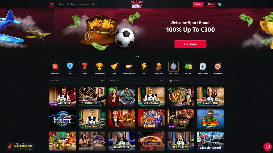 Jettbet Casino Live Dealer Desktop