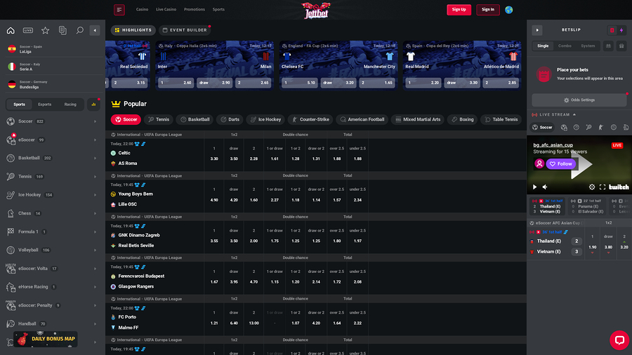 Jettbet Casino Sports Desktop