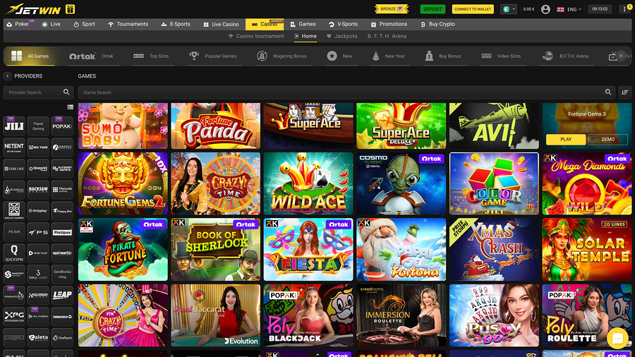 Jetwin Casino Game Developers Desktop