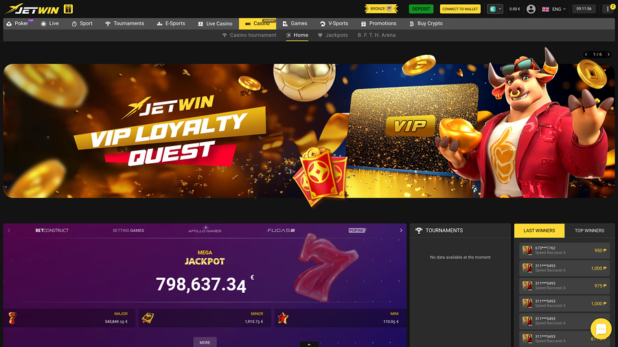 Jetwin Casino Games Desktop