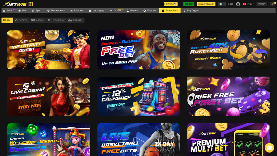 Jetwin Casino Promotions Desktop