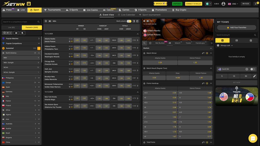 Jetwin Casino Sports Desktop