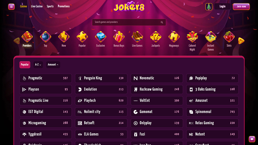 Joker8 Casino Game Developers Desktop