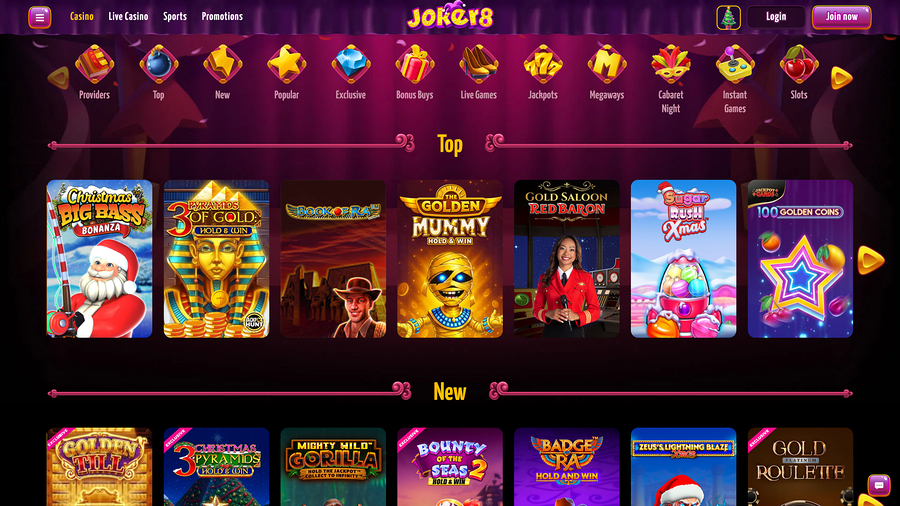 Joker8 Casino Games Desktop