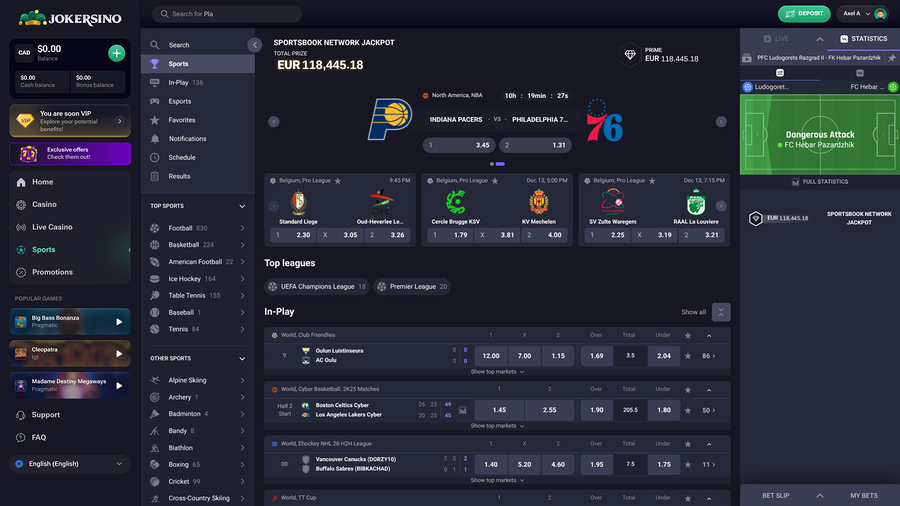 Jokersino Sports Desktop