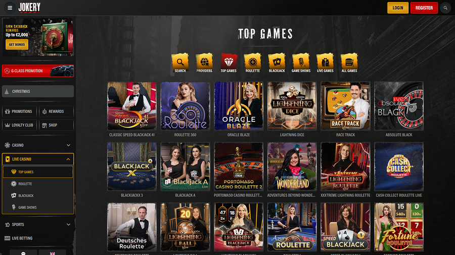 Jokery Casino Desktop Live Dealer