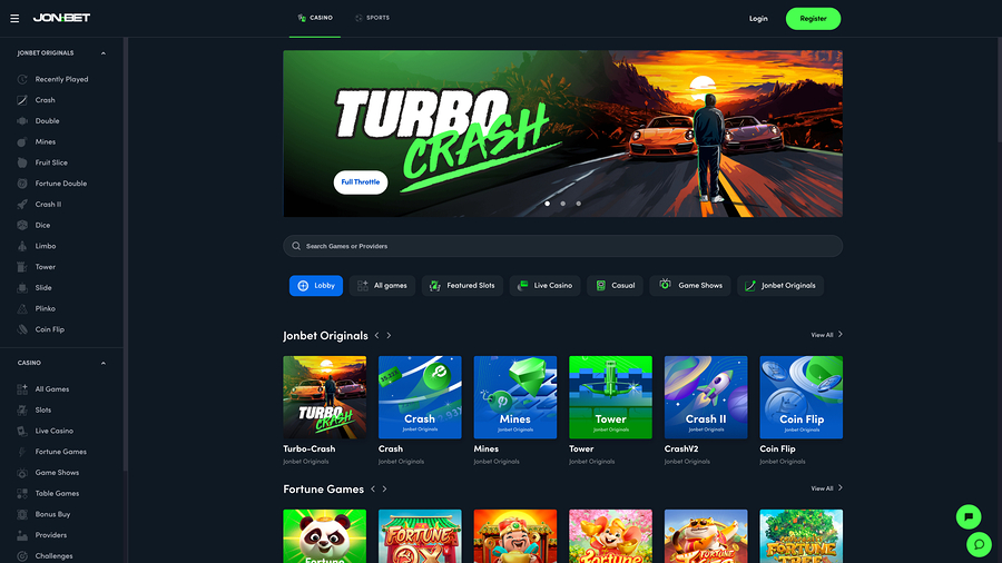 Jonbet Casino Games Desktop