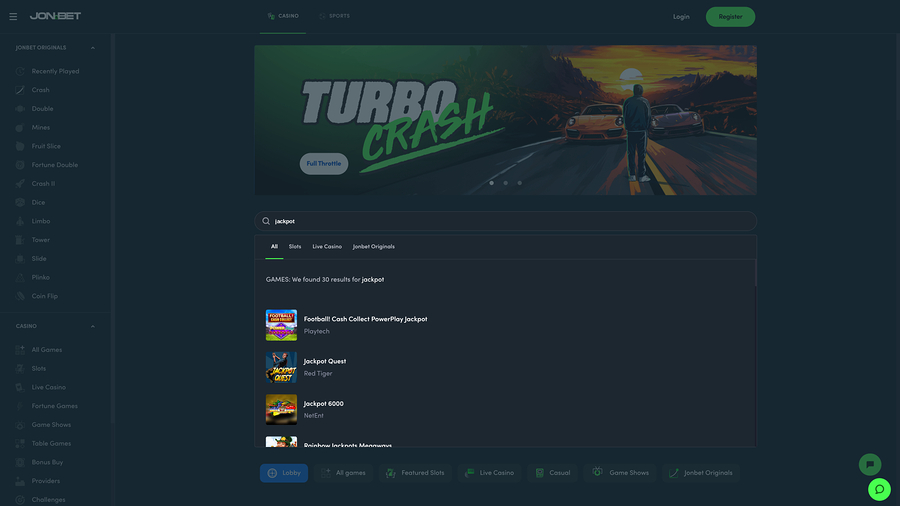 Jonbet Casino Jackpot Desktop
