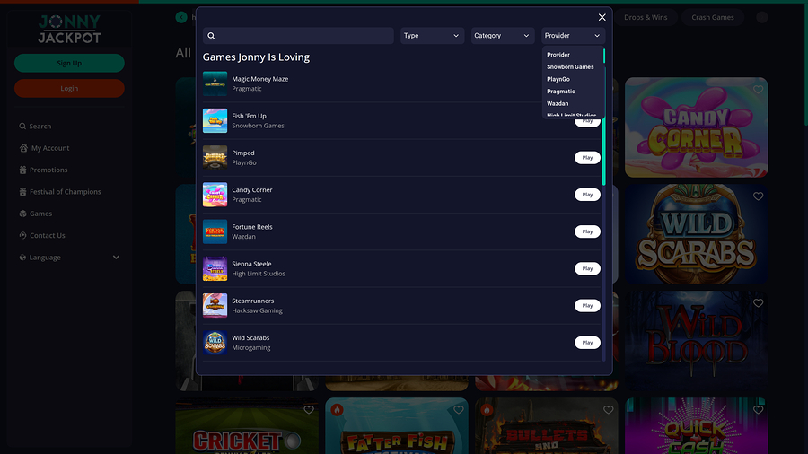 Jonny Jackpot Casino Game Developers Desktop