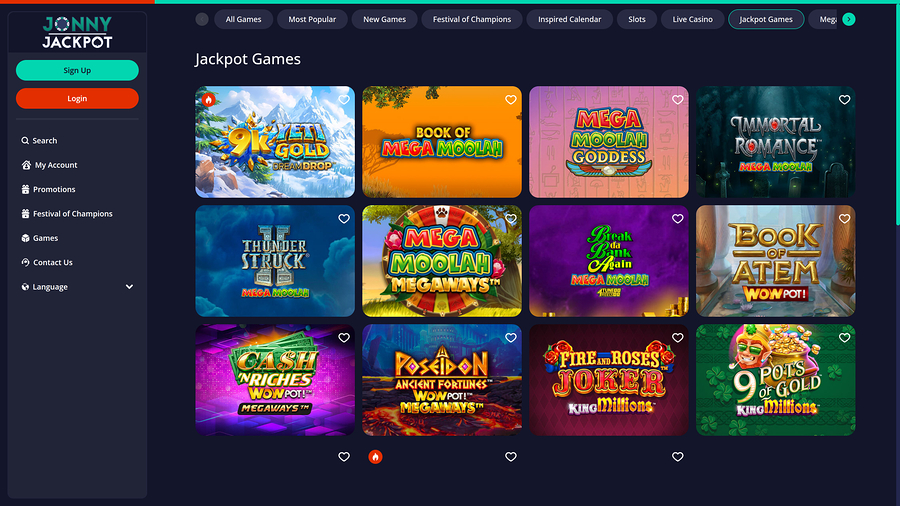 Jonny Jackpot Casino Jackpot Desktop