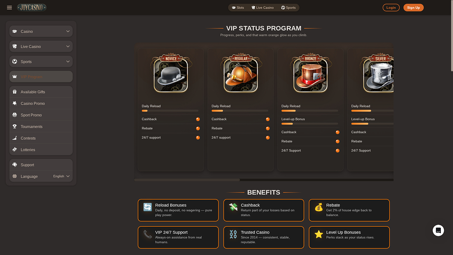 JoyCasino Desktop VIP Program