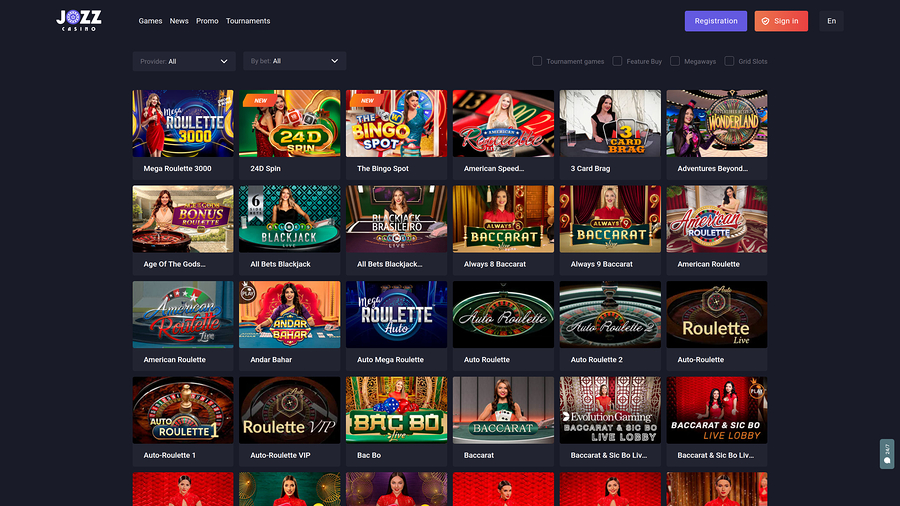 Jozz Casino Desktop live dealer