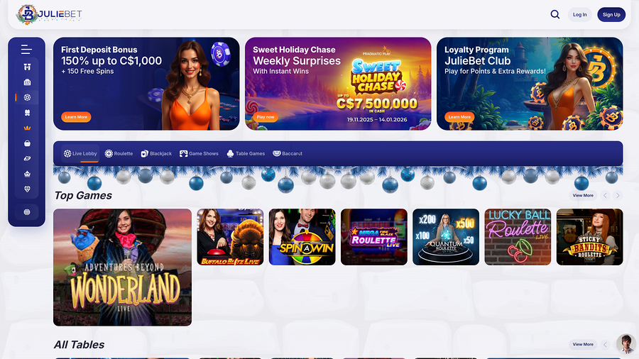 Juliebet Casino Desktop live dealer