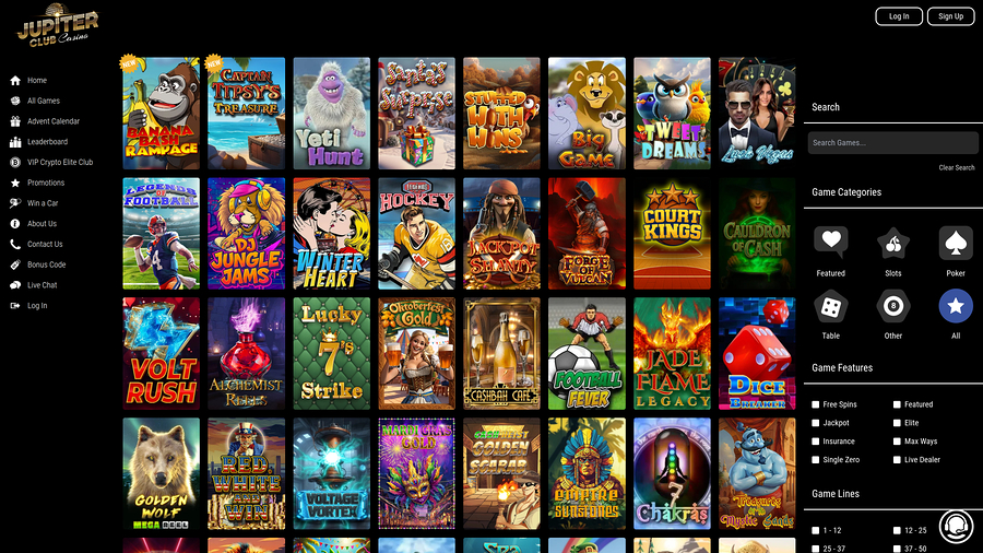 Jupiter Club Casino Desktop Games