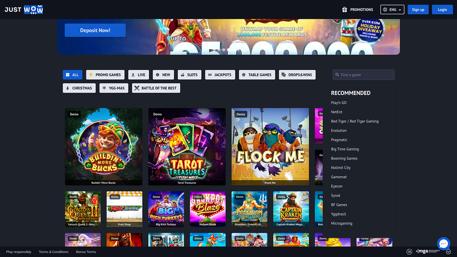 JustWOW Casino Desktop Game Developers